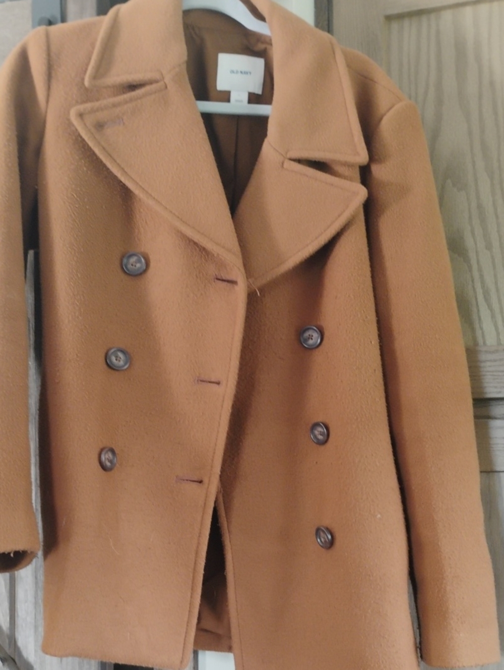 Old Navy Women's Double-Breasted Tan Peacoat